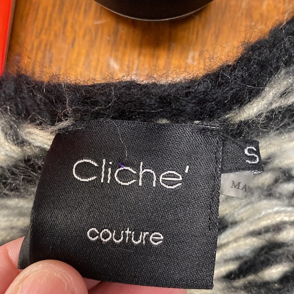 Cliche' Couture Wool Blend Cozy Open Cardigan Sweater Women Size Small - Picture 5 of 7